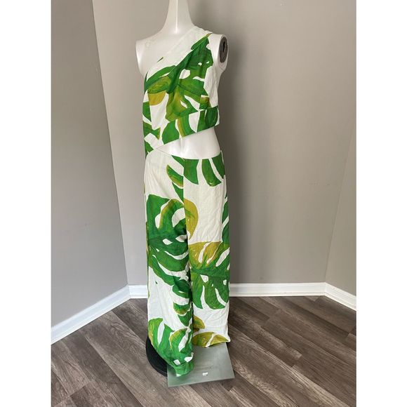 FARM RIO
Monstera One-Shoulder Linen-Blend Jumpsuit - Picture 4 of 9